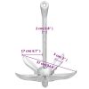 Folding Anchor Silver 7.1 lb Malleable Iron