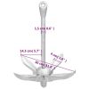 Folding Anchor Silver 3.3 lb Malleable Iron
