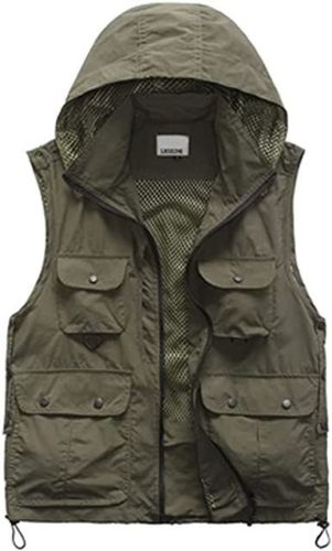 Men's Casual Outdoor Work Safari Fishing Travel Photo Cargo Vests Jacket Multi Pockets Utility Summer Vests
