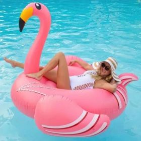 Giant inflatable flamingo swimming pool floating, swimming pool floating lounge floating raft adult children's party decorative toys (default: default)